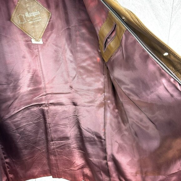 Vintage Marquis of London Leather Jacket Coat Mens Size Large Hipster 70s - Picture 8 of 8